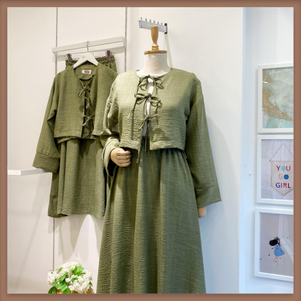 Haki Yeşili Bağcıklı Airobin Takım