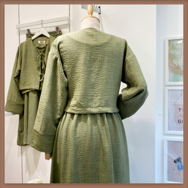 Haki Yeşili Bağcıklı Airobin Takım