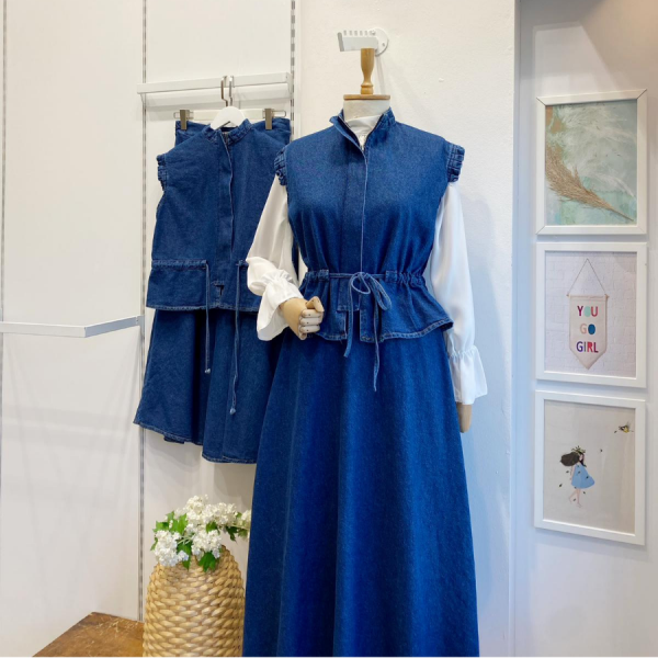 Lacivert Canopy Yelekli Gabardin Takım