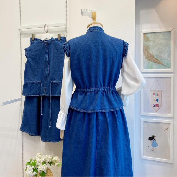 Lacivert Canopy Yelekli Gabardin Takım