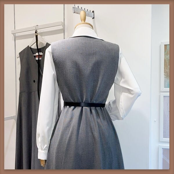 Kemerli Gri Suit Jile