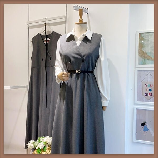 Kemerli Gri Suit Jile