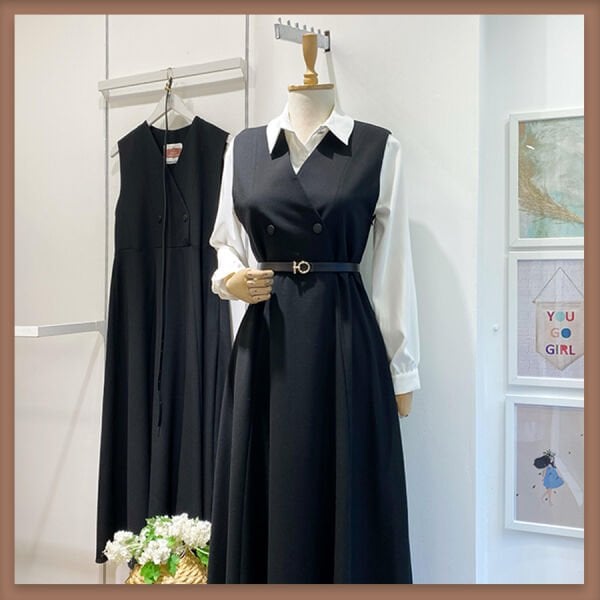 Kemerli Siyah Suit Jile