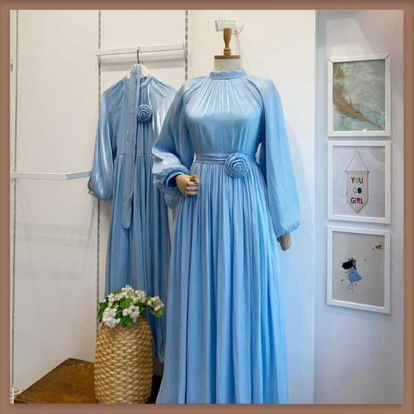 Mavi Nova Şifon Abiye