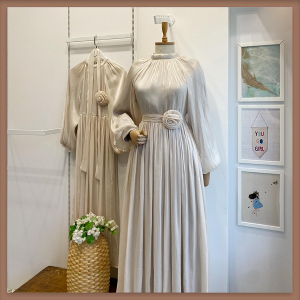 Bej Nova Şifon Abiye