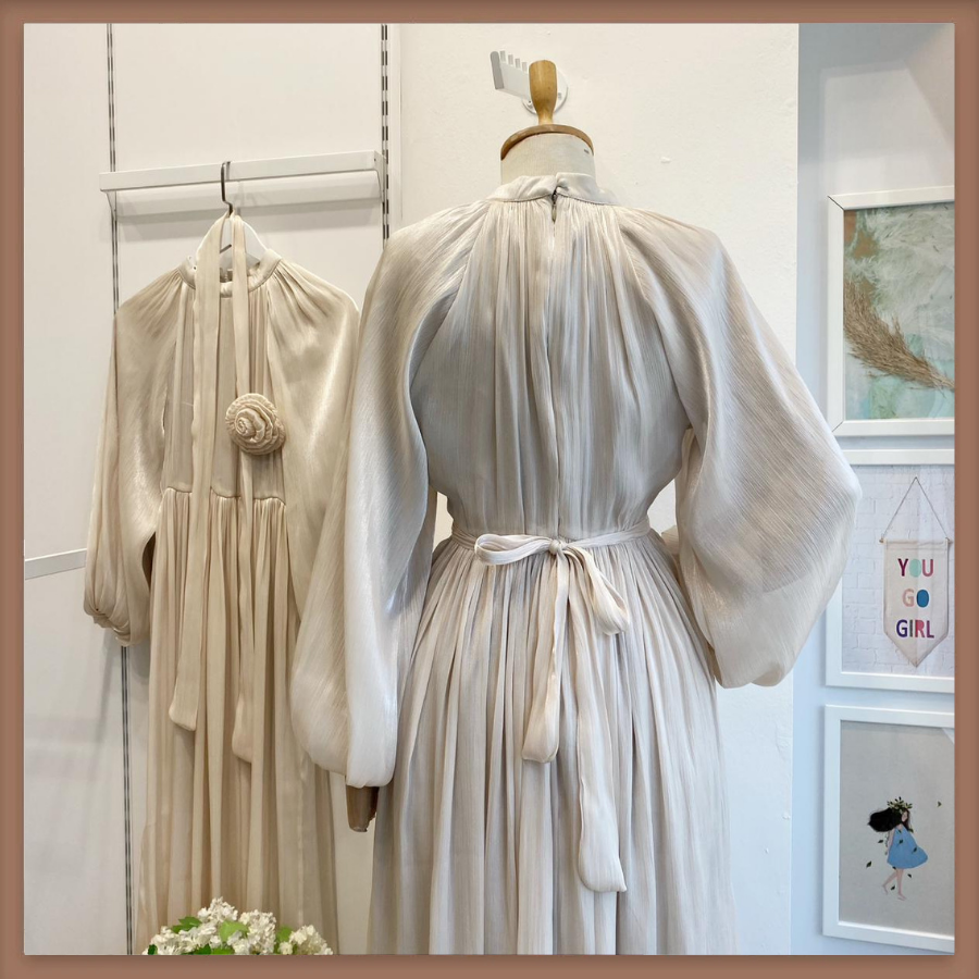 Bej Nova Şifon Abiye