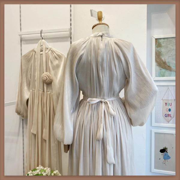 Bej Nova Şifon Abiye