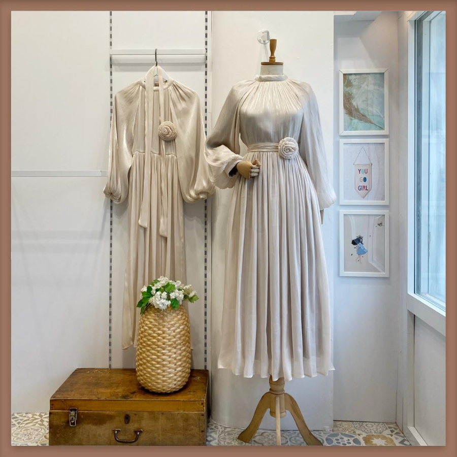 Bej Nova Şifon Abiye