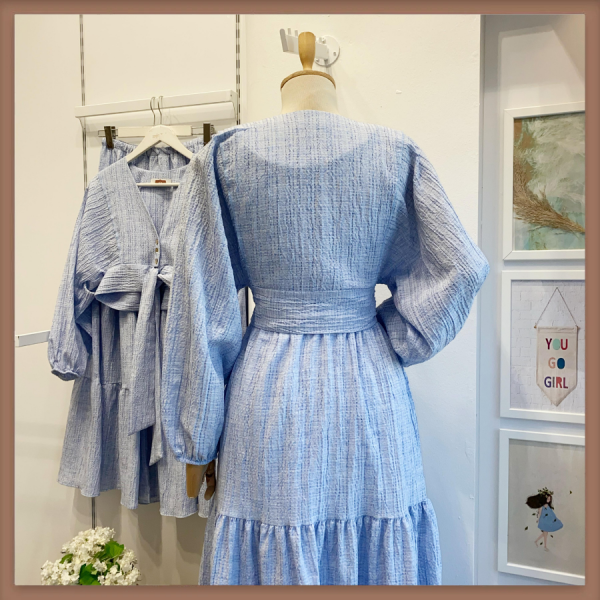 Mavi Balon Kol Etekli Kirinkıl Takım