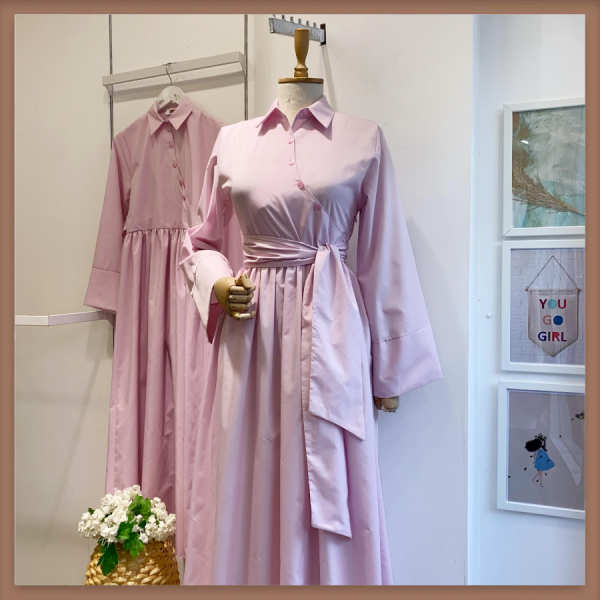 Şeker Pembe Maya Poplin Elbise