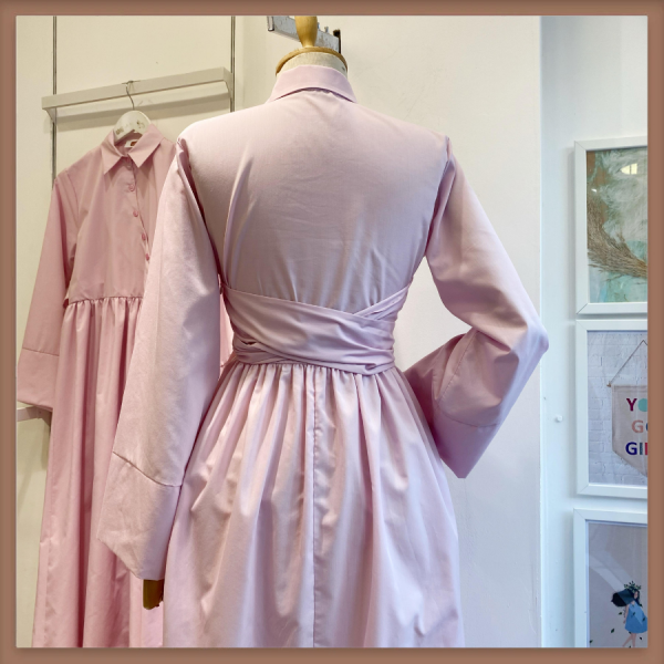 Şeker Pembe Maya Poplin Elbise