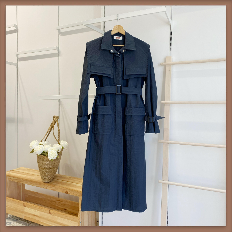 Kısa Rüzgarlık Detaylı Kahverengi  Trençkot