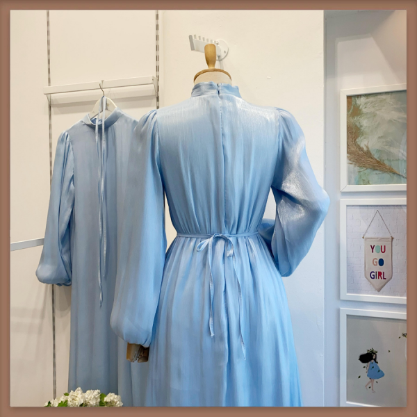 Bebe Mavisi Şifon Kumaş Vienella Abiye