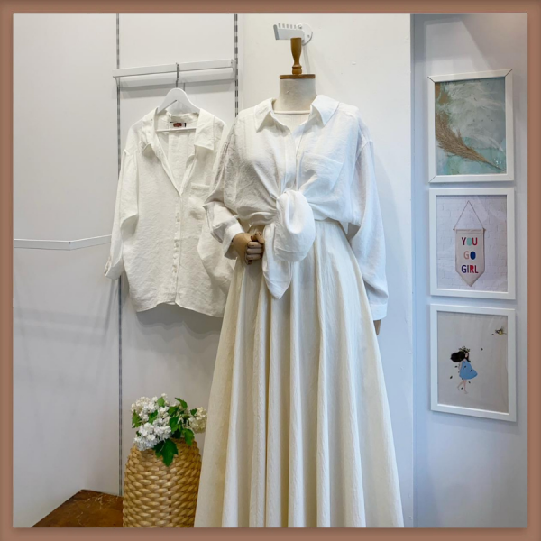 Beyaz Modal Kumaş Oversize Gömlek