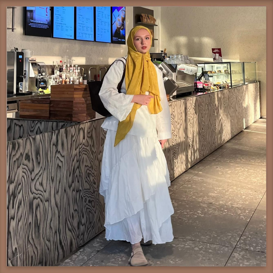 Faya Girls x Beyaz Ajouter Vual Keten Etek