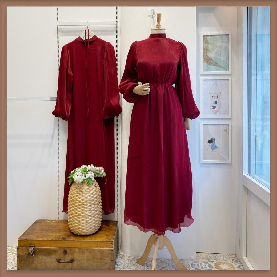 Bordo Şifon Kumaş Vienella Abiye