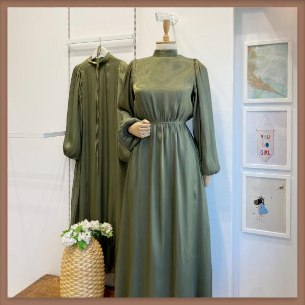 Yeşil Şifon Kumaş Vienella Abiye