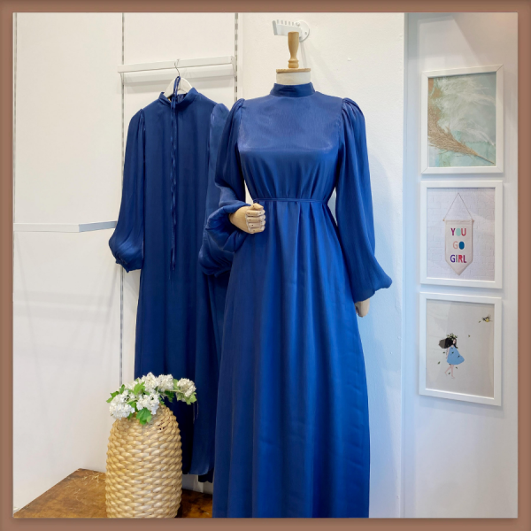 Lacivert Şifon Kumaş Vienella Abiye