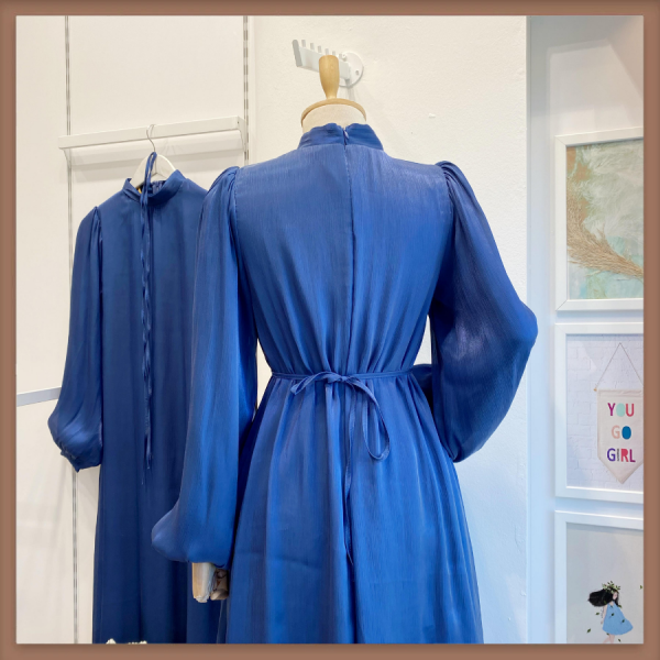 Lacivert Şifon Kumaş Vienella Abiye