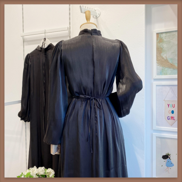 Siyah Şifon Kumaş Vienella Abiye