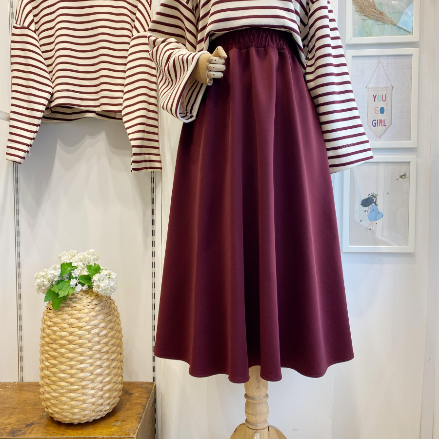 Bordo Beli Lastikli Kloş Model Scuba Etek