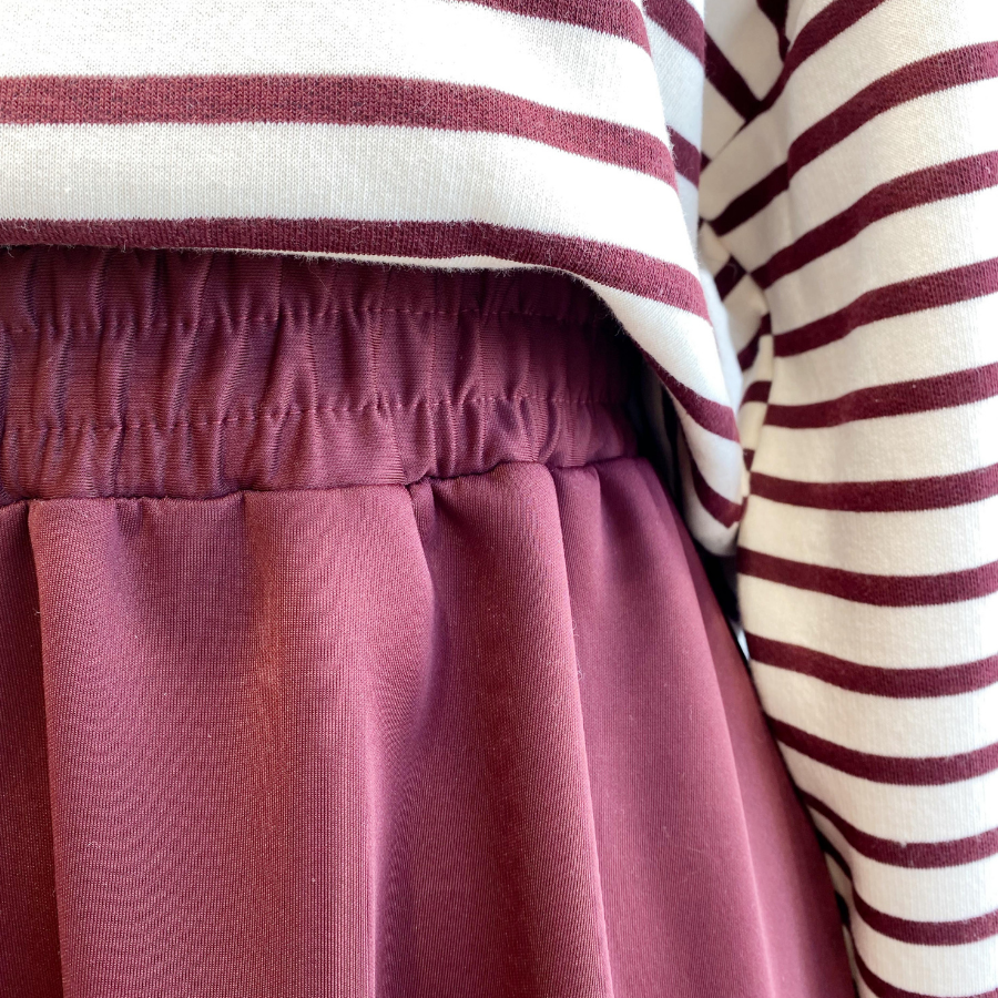 Bordo Beli Lastikli Kloş Model Scuba Etek