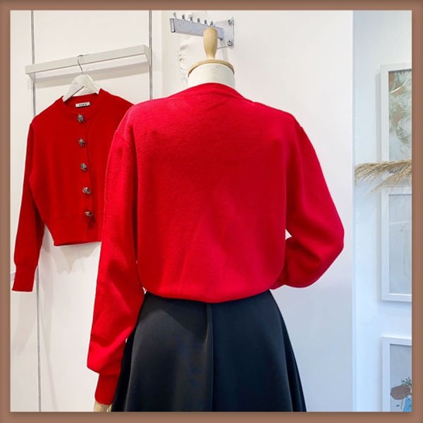 Kırmızı rose hırka