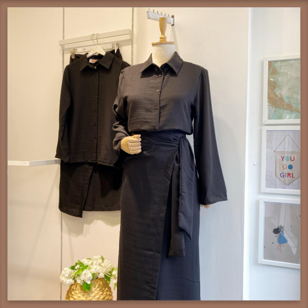 Anvelop Etekli Siyah Takım