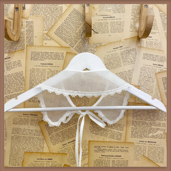 Organize Tül Yaka Beyaz Kumaş