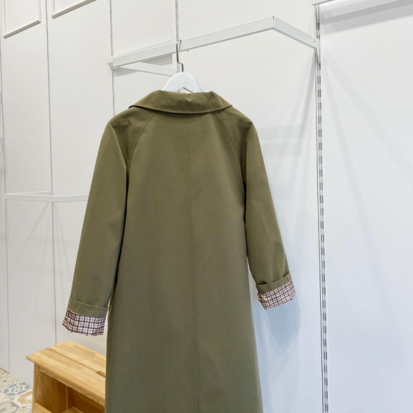 Haki Yeşili Cavalier Düğmeli Trençkot