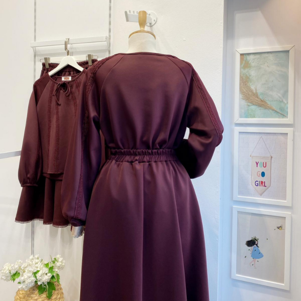 Bordo Lustre Scuba Kumaş Takım