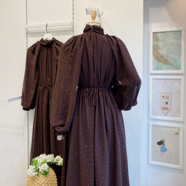 Acı Kahve Şifon Serapha Abiye