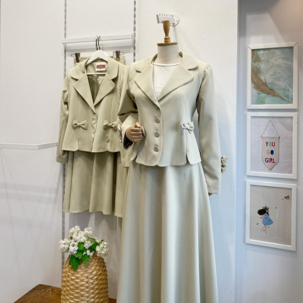 Kurdele Detaylı Su Yeşili Cordelia Takım