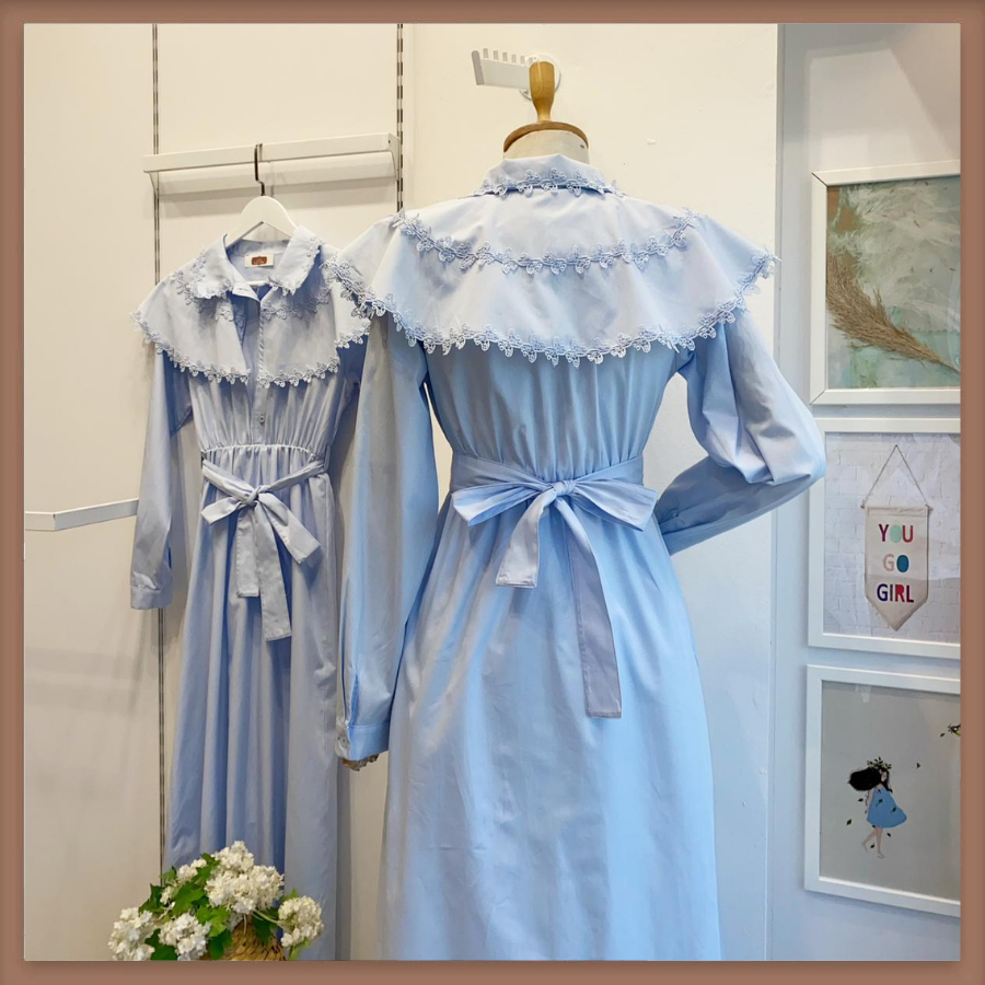 Bebe Mavisi Epure Florale Poplin Elbise