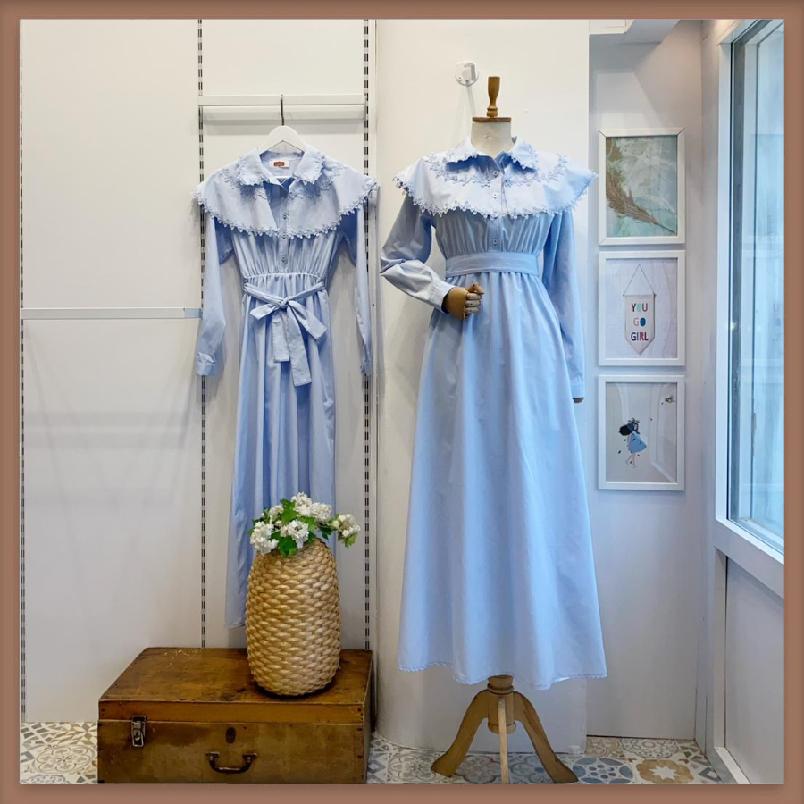 Bebe Mavisi Epure Florale Poplin Elbise