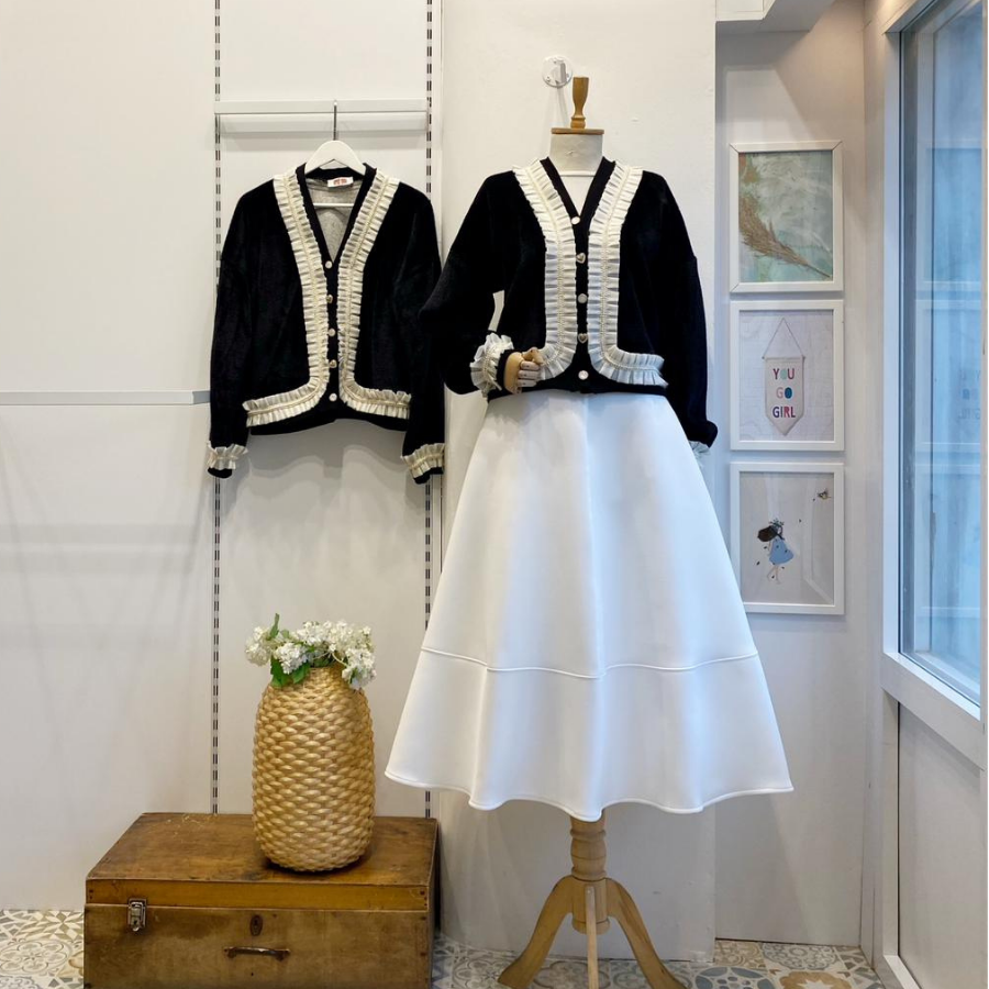 Siyah Angora Kumaş Zerian Hırka