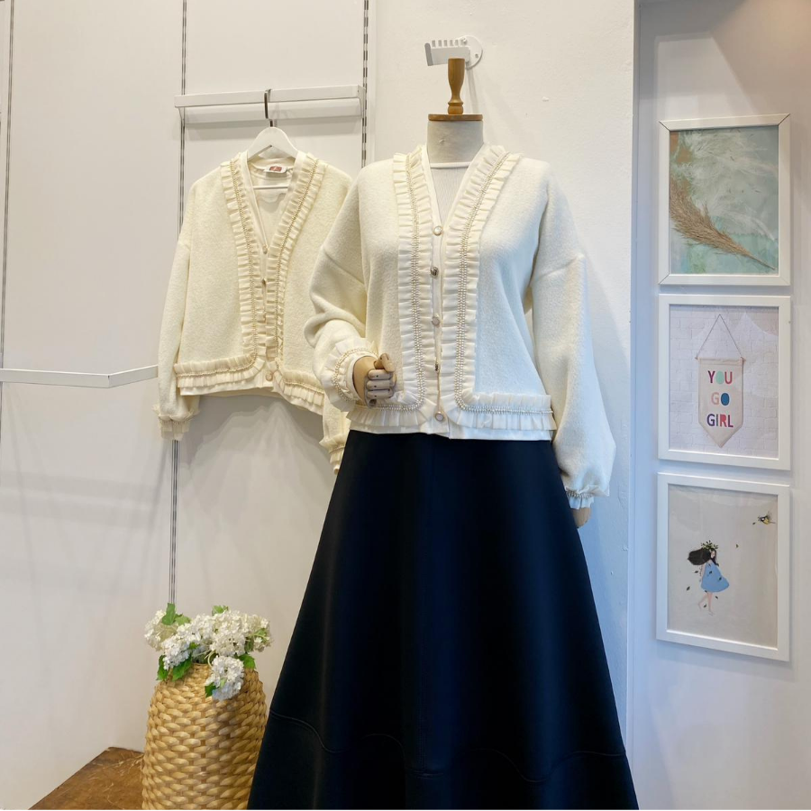 Beyaz Angora Kumaş Zerian Hırka