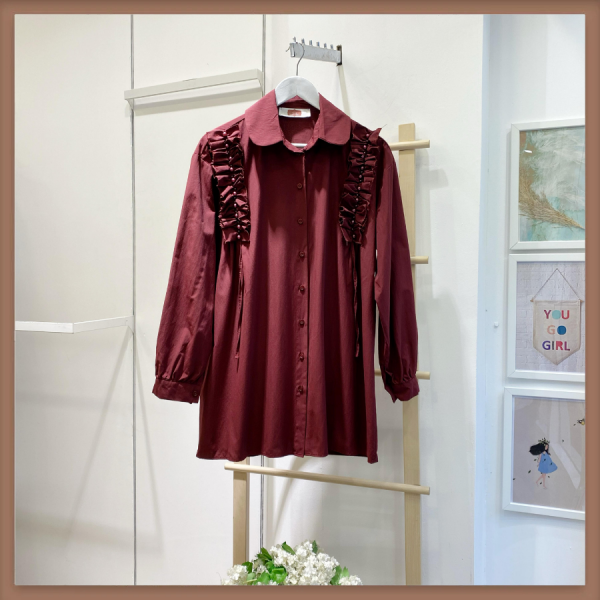 Bordo Pearl Poplin Tunik