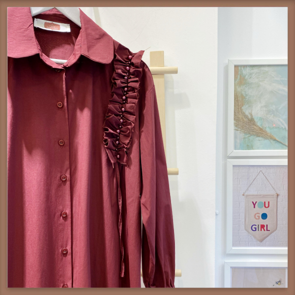 Bordo Pearl Poplin Tunik