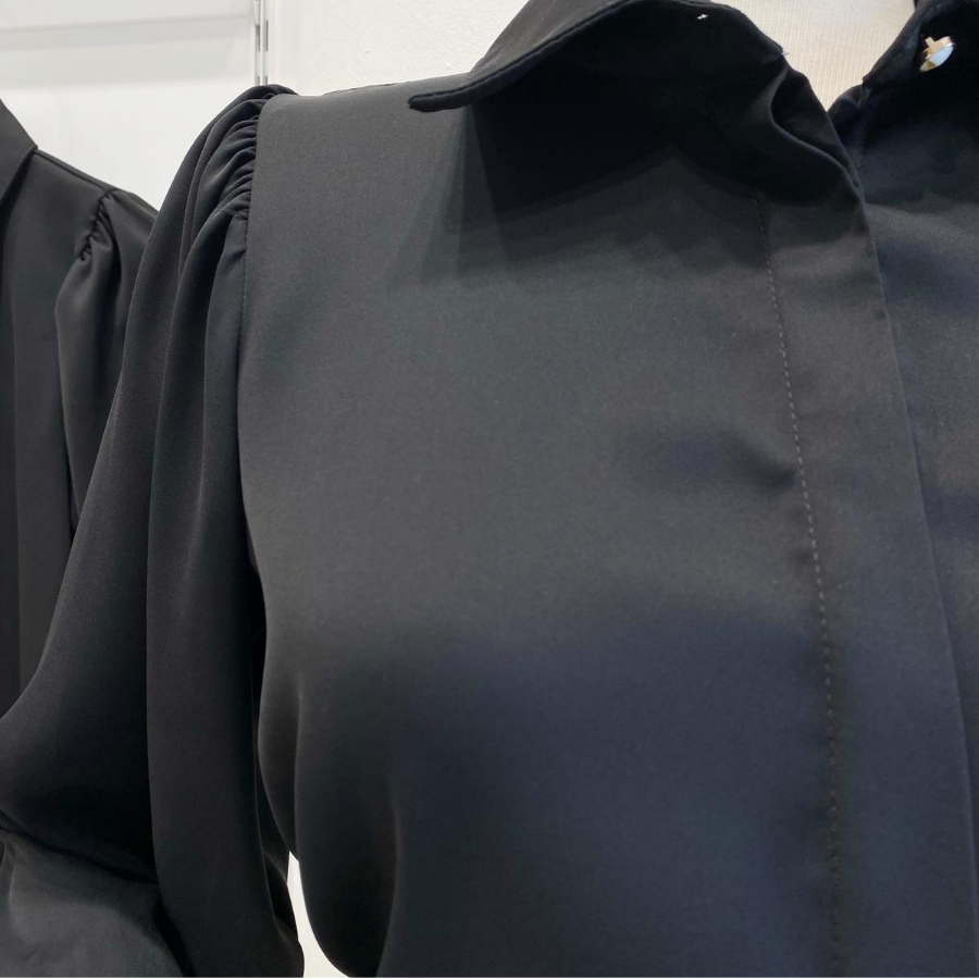 Siyah Saten Agate Gömlek