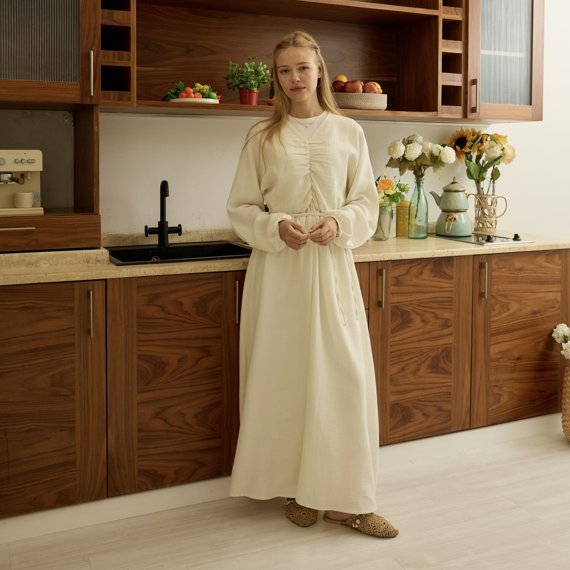 Krem Blush Cloud Müslin Elbise X The Taste Of Things