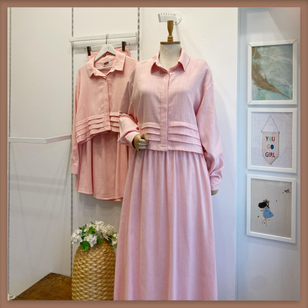 Pembe Dikiş Detaylı Grace Takım