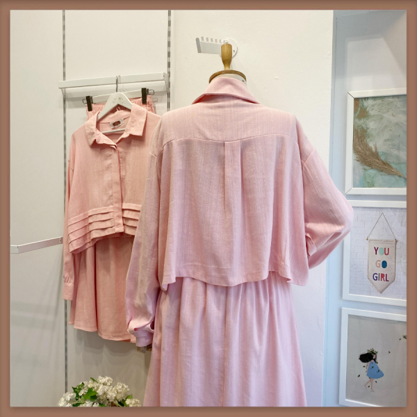 Pembe Dikiş Detaylı Grace Takım