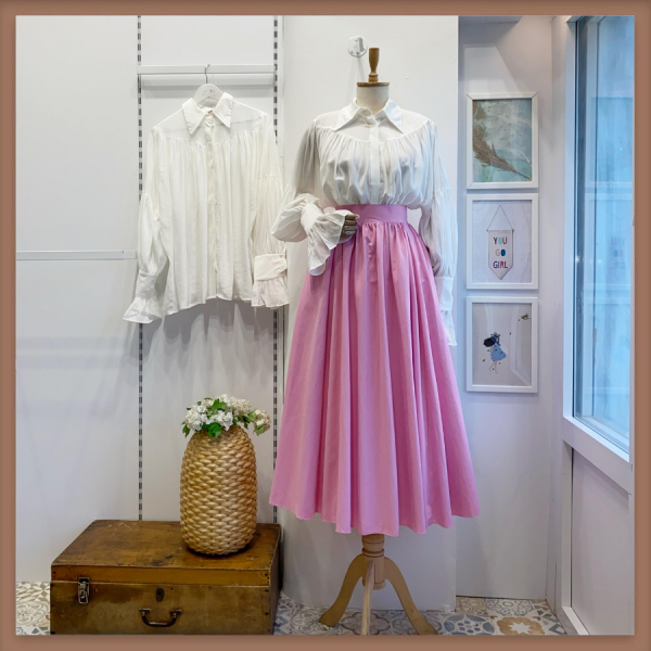 Şeker Pembe Mistlinen Poplin Etek