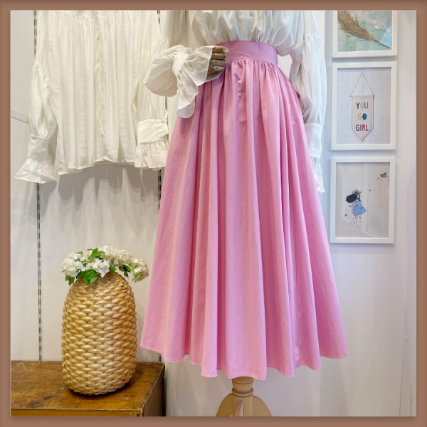 Şeker Pembe Mistlinen Poplin Etek