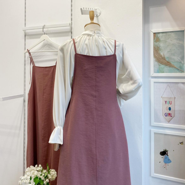 Gül Kurusu İnce Askılı Modal Kumaş Jile