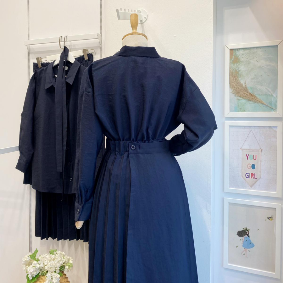 Lacivert Pile Etekli Liavera Takım