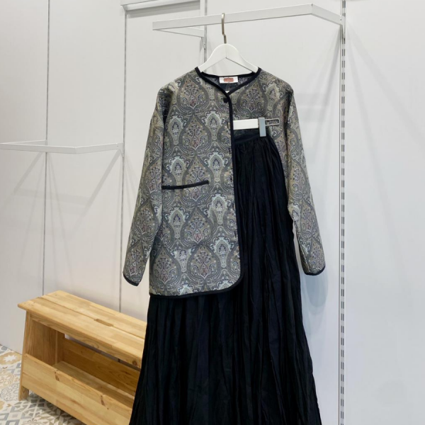 Mavi Etnik Desenli Ambre Ceket