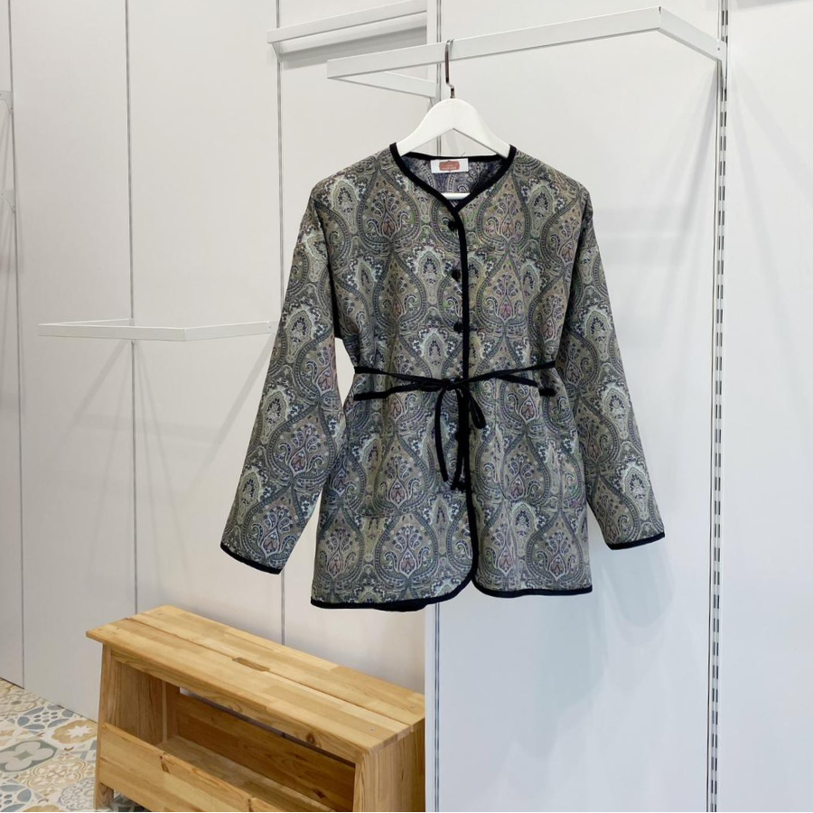 Mavi Etnik Desenli Ambre Ceket