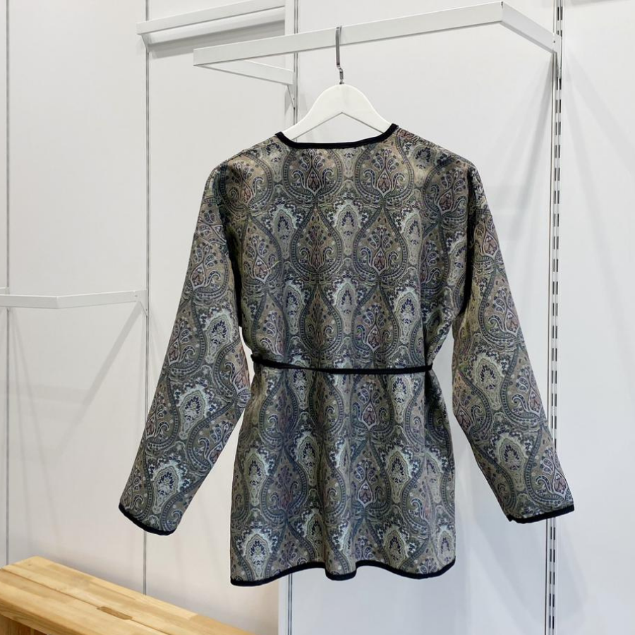 Mavi Etnik Desenli Ambre Ceket